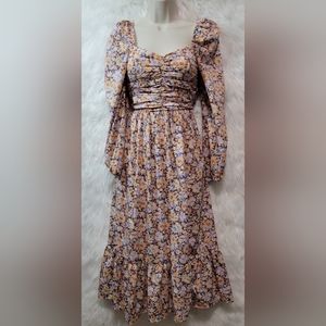 Land Of the Free Cottagecore Pink Festival Floral Dress Feminine Romantic Sweet